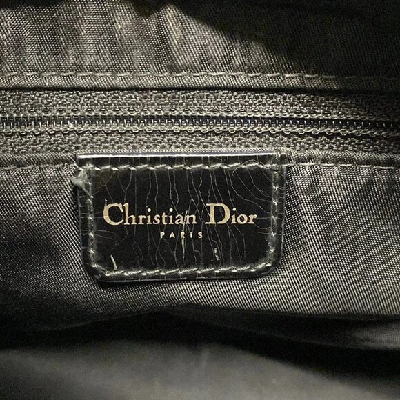 Auth DIOR/ChristianDior Lady Dior Medium Bag Black Patent Leather Handbag - Picture 15 of 15